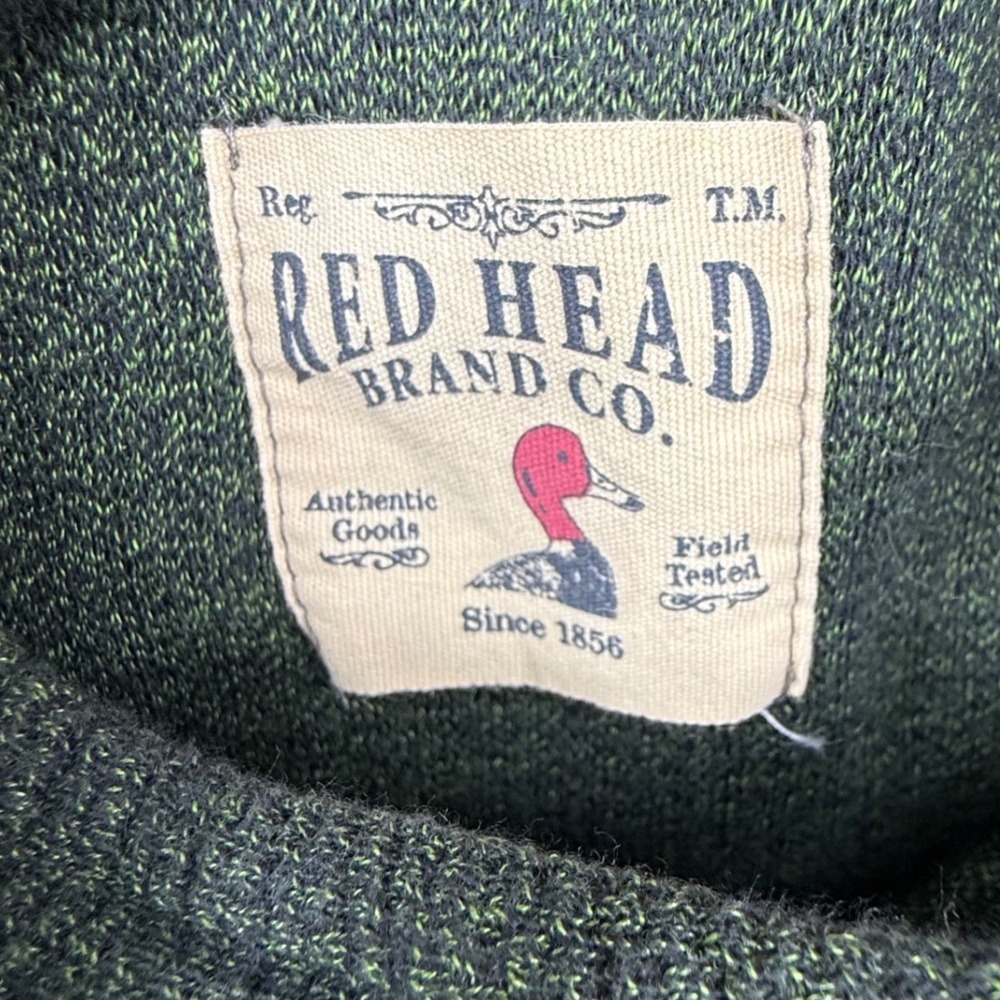 Red Head Brand Co Mens Khaki Green Textured‎ Quarter Zip Pullover Sweater XL - Picture 6 of 8